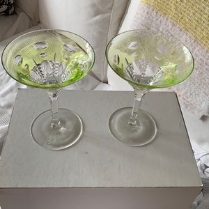 2 Waterford Cased Crystal Martini Glasses